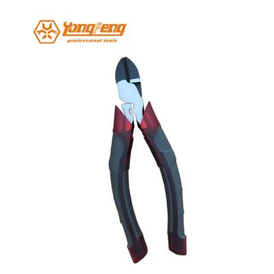 China Cutting Black Polished Diagonal Injection Soft Grip Compound Cutting Pliers 6 Inch for sale