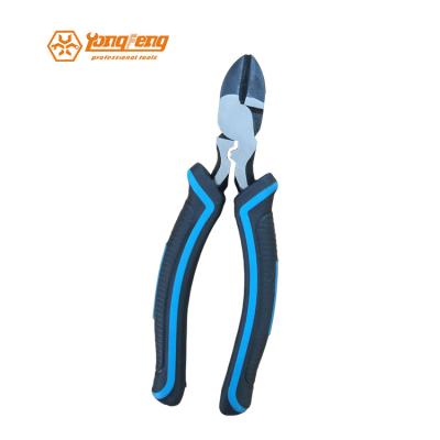 China Cutting Black Polished Diagonal Injection Soft Grip Compound Cutting Pliers 6 Inch for sale