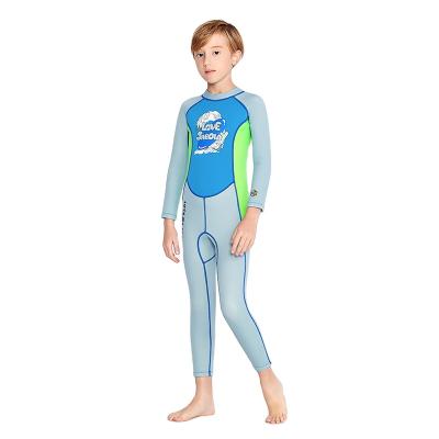 China Breathable Sabolay Boys Color Full Body Diving Suit Kids Long Sleeve Surf UV Suit Zipper Warm Protection Wetsuit for sale