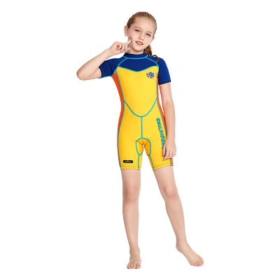 China Youth Antibacterial Small Sleeve Neoprene Shorts Neoprene Surfing Suit 2mm Diving Swimming Summer Factory Customization Sabolay Wetsuit For Girls Kid for sale