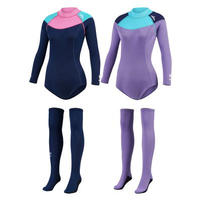 China 2022 New Sabolay Women's Small Wetsuit One Piece Antibacterial Sleeve Long Back Diving Stockings Zip 2mm Neoprene Thermal Diving Suit for sale