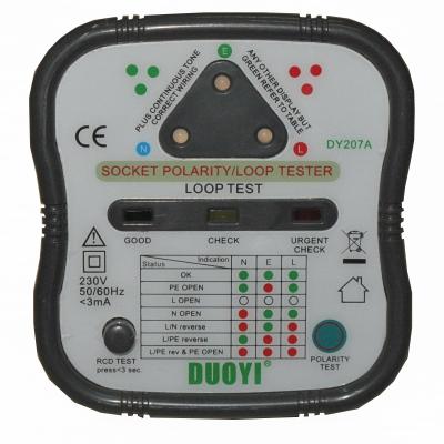 China Built-in Self-Test LED Display Polarity Loop Leakage Detection Plug Polarity Loop Detector Visible Measurement Meter with RCD Test 30mA for sale