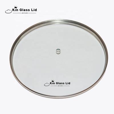 China GLASS LID G Type Handle Viable PARENTS Center Hole Cooking Pot Round Tempered Glass Lid En Glass Glasabdeckung for sale