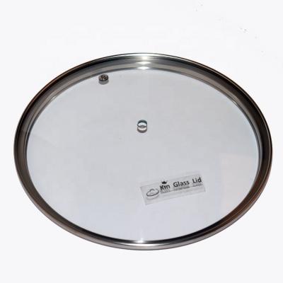 China GLASS Type SUS Ring Center Handle Hole Steam Vent Viable PARENTS LID G Parts Pan Cover Pot Lid Round Tempered New Glass Lids for sale