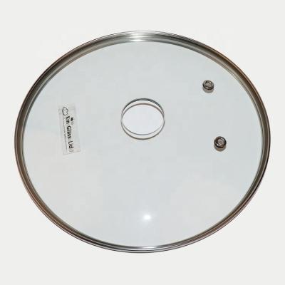 China Parents Viable GLASS LID Ring Big Center Pot Handle Heat Resistant SUS Holes Cookware Aluminum Parts High Quality Tempered Glass Lid for sale