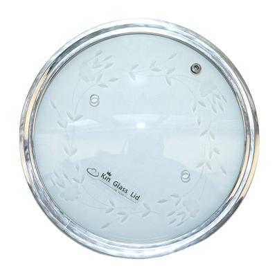 China Material GLASS LID T Type Eco Sustainable PARENTS Cooking Pot Carving Crafts Cut Glass Covered Stainless Steel Ring Clear Tempered Glass Lid for sale