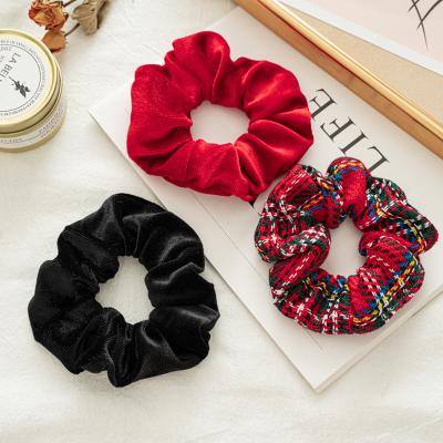 China Solid Color Cute Christmas Carnival Girl's Hair Band Women's Ponytail Hair Ring Can Be Customized With Various Patterns for sale