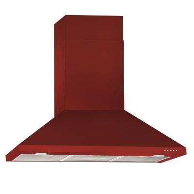 China Household 900MM Stainless Steel Exhaust Fan Kitchen Chimney Range Red Painted Hood for sale