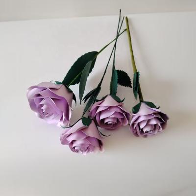 China 2023 New Design Paper Purple 3D Rose Paper Flower Bouquet for sale