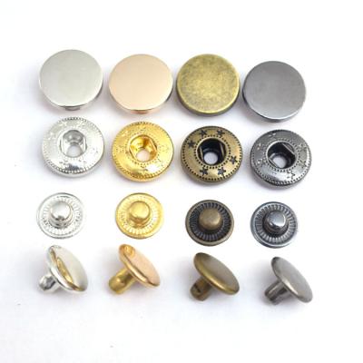 China Other spot goods metal button high quality fashion decorative covers brass Zinc alloy four parts snap button for clothing bag for sale