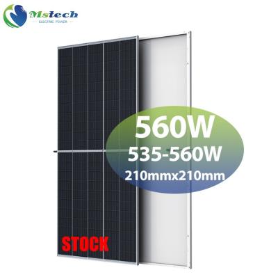 China Wholesale 535w 545w 540w 560w Mstech Solar Panel 550w Solar Photovoltaic Panels Dual Bifacial China PV Glass 555w 210mmx210mm for sale