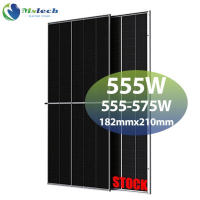 China Mstech Solar Bifacial 555w Double Glass Modules 560w 565w 570w 575w Monocrystalline Glass Cells Double 132 Cells Cover Placa 182mmx210mm Solar Panels for sale