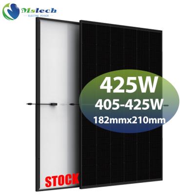 China Mstech Placa 405w 410w 415w 420w High Efficiency Perc Full Black Monocrystalline Solar Solar Power Module 182mmx210mm for sale