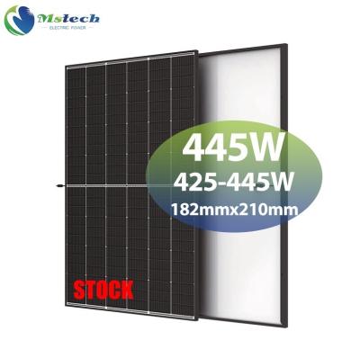 China Best Price Topcon Solar Module 425w 430w 435w 440w 445 W Black Solar Panels Mstech Dual N Glass Home 182mmx210mm Type Dual Glass PV Modules for sale