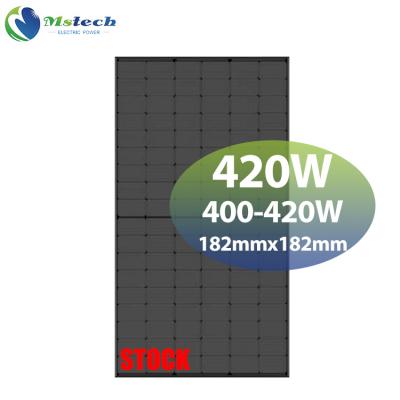 China Mstech Solar All Black Tiger Neo Placa 405w 410w 415w 420w Pannelli Solarie Rotterdam 400w Half-Cut Solar Warehouse N-type 182mmx182mm for sale