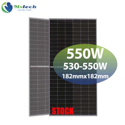 China Mstech Paneles Solares Costo 530W 535WP 540W 545W Output German 550 Watt Mono Bifacial PV Solar Panels Modules With Double Glass 182mmx182mm for sale