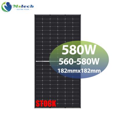 China Mstech energy 580 watt solar panel 560w-580w solar cells Mono Bifacial Solar Panel Price 560w solar n-type Tiger Neo plate 182mmx182mm for sale