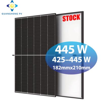 China Topcon PV Modules 425w 430w 435w 440w 445 W Black Solar Panels Guangheng Double N Type Solar Glass Home 182mmx210mm for sale