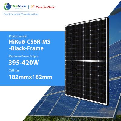 China Monocrystalline Solar Panels 395watt Black Frameless 400W 405w 410w 415w 420w Monocrystalline Silicon Canadian Hiku6 Photovoltaikmodule for sale