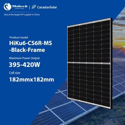 China Canadian Mono 108 Cell 182mmx182mm Mexico 395watt 400W 405w 410w 415w 420w Black Frame Pannelli Fotovoltaici Solar Panel for sale