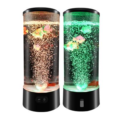 China Modern Large J R/OEM Size 15 Inch Bubble Fish Lamp Aquarium LED Color Changing Light For Home And Office Decoration for sale