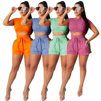 China 2020 summer QUICK DRY wonens 2 piece pants set fashion mesh training casual short transparent suit for sale