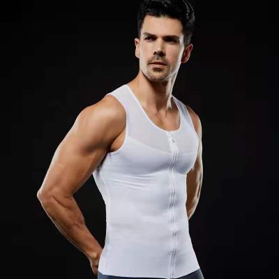 China Fashional Mens Body Shaper Compression Shirts Tummy Control Slim Wear Chest Vest Waist Trainer Slim Trainer for sale