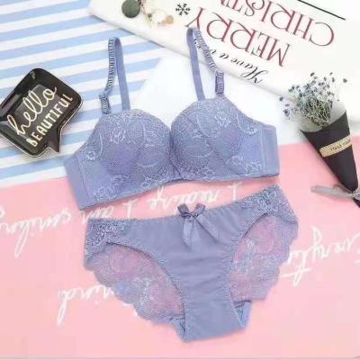 China New high value lace young women breathable QUICK DRY wireless bra and panties for sale