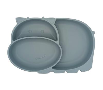 China New Arrival 100% BPA Free Food Grade Silicone Suction Dish Animal Shape Feeding Dish For Infant Silicone Baby Dish Tableware for sale