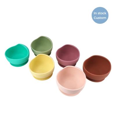 China Wholesale BPA Free Customize Colorful Logo Baby Bowl Silicone Baby Feeding Bowl Bpa Free Soft For Baby for sale