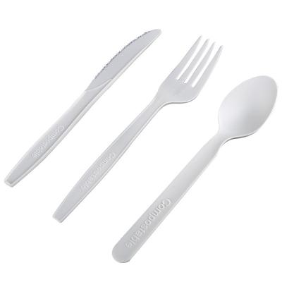 China Home.Restaurant.Bar.Hotel.Wedding Compostable Cornstarch PLA 6 7 8 Inch Fork, Knife, Spoon Cutlery for sale