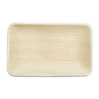 China 6x9 Inch Disposable Areca Rectangle Biodegradable Organic and Biodegradable Compostable Palm Leaf Party Dishes for sale