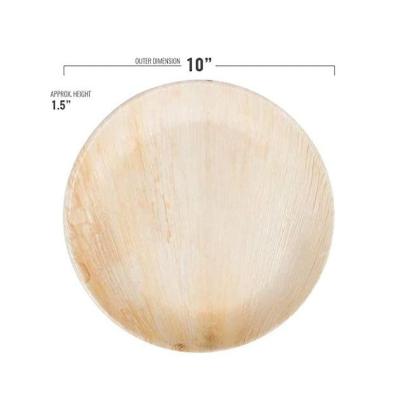 China New Arrival Biodegradable Unbreakable Eco Friendly Romantic Disposable Areca Palm Leaf Wooden Bamboo Dinner Dish For Party for sale