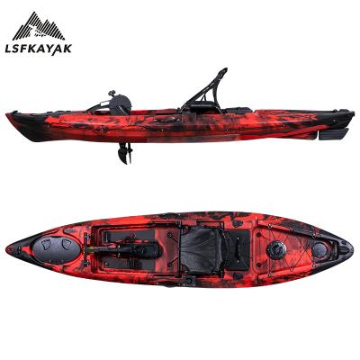 China PE LSF Outdoor Imported Professional Boat Touring Single Fishing Kayak With Rod Holders With Pedal for sale