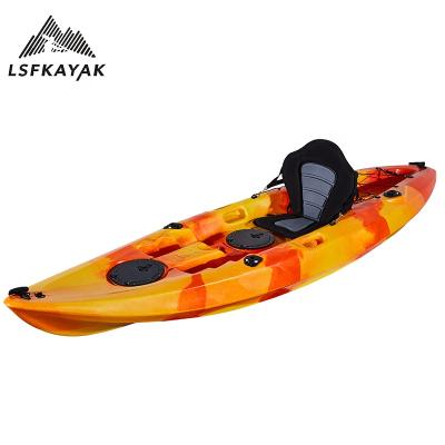 China Wholesale LLDPE Kayak One Seat Kayak Single Person 9.6FT Sit On Top Canoe LLDPE Fishing Plastic Kayak For Sale for sale