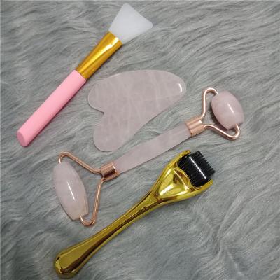 China Wholesale Portable/handheld natural beauty quartz jade roller gua sha set face massage jade roller for sale