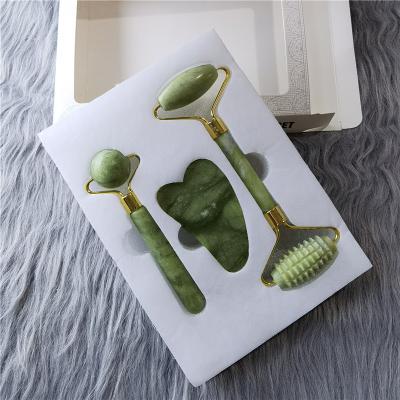 China Portable / Hand Held Xiuyan Jade Face Roller For Face Massager And Gua Sha Tool for sale