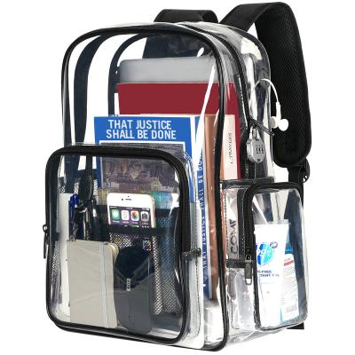 China With USB Laptop Fashionable Stylish Waterproof Clear Backpack Transparent School Backpack 2022 for sale