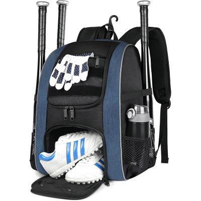 China Wholesale Anti-theft Outdoor Sports Equipment Bag Youth Polyester Baseball Bat Backpack With Shoes Compartment for sale