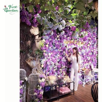 China Artificial Flower Green Purple Wedding Decor Wall Artifica Hydrangea Garden Restaurant Hotel Family Party Christmas Planning High Quality Materials for sale