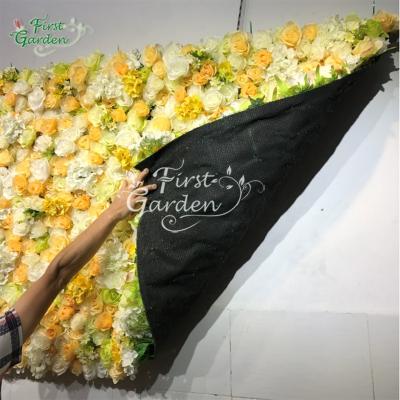 China Hot Selling Party Orange Rose White Flower Green Wall Decoration Wedding Family Party Custom Christmas Wedding Home for sale