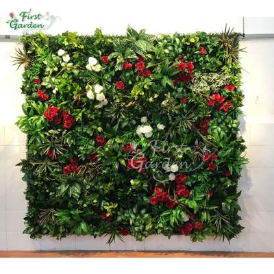 China Eco-friendly Fern Artificial Plant Wall Plastic Evergreen Glue Used For Decoration Family Activities Indoor Outdoor Christmas Wedding for sale