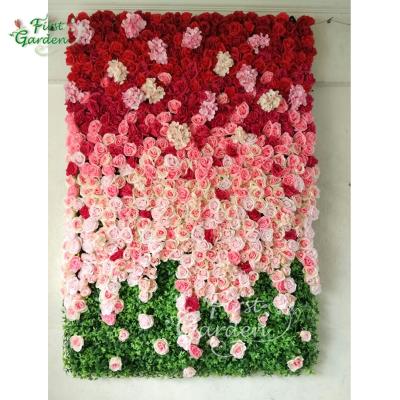 China Beautiful Eco-friendly Gradient Durable Artificial Plant Vertical Garden For Wedding Home Restaurant Wall Decoration for sale