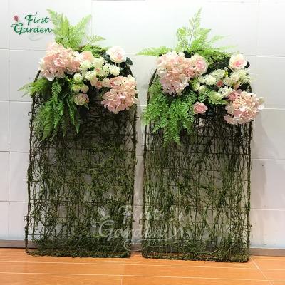 China Durable Artificial Green Plastic Fence Home Garden Artificial Green Plastic Flower Leaf Plant Leaf Making Decor Wall Indoor Outdoor Decoration for sale