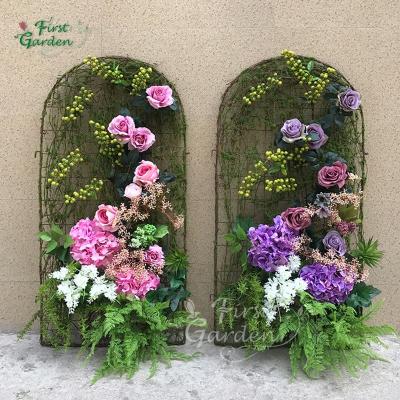 China Durable Artificial Green Plastic Fence Home Garden Artificial Green Plastic Flower Leaf Plant Leaf Making Decor Wall Indoor Outdoor Decoration for sale