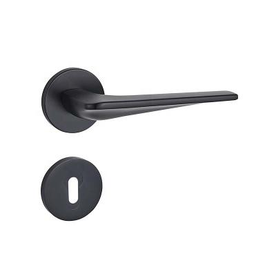 China Modern Matt Black Zinc Alloy Pull Hardware Door Lock Handle From Wenzhou Ruiji Factory for sale