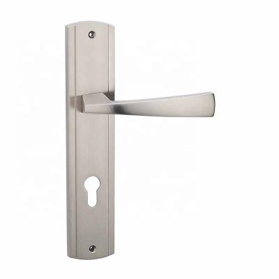 China Modern Door Handle Plate Lever Mortise Door Lock Sets Zinc Alloy Handles With Iron Plate for sale