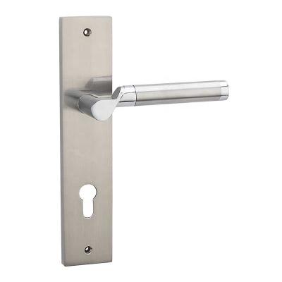 China Modern Brushed Zinc Alloy Lever Nickel Plate Door Internal Handle Lock Door Handle For Wooden Door for sale