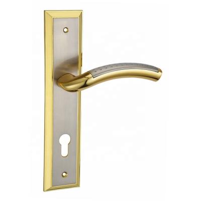 China Modern Back Plate Door Handle Wooden Lock Set Front Panel Door Handle for sale