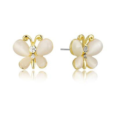 China China Manufacturer FASHIONABLE Hypoallergenic Butterfly Shape 14K Gold Plated Women Alloy Stud Earrings Set for sale